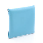 Hermes Coin Case Bastia Blue Aztec Leather — view 2