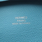 Hermes Coin Case Bastia Blue Aztec Leather — view 4