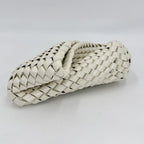 Bottega Veneta Clutch Intrecciato Case Pouch Enamel White Silver — view 3