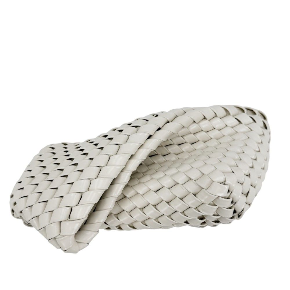 Bottega Veneta Clutch Intrecciato Case Pouch Enamel White Silver — view 2