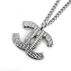 Chanel Necklace CC Logo Silver
