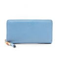 Gucci Round Wallet Bamboo Blue Leather