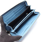 Gucci Round Wallet Bamboo Blue Leather — view 3