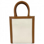 Celine 2-Way Mini Vertical Cover Mini Shoulder Bag Canvas Leather Ivory Brown — view 2