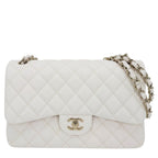Chanel Shoulder Bag Quilted 30 CC Logo Turnlock Double Flap Bag Chain Caviar