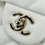 Chanel Shoulder Bag Quilted 30 CC Logo Turnlock Double Flap Bag Chain Caviar — view 7