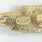 Chanel Brooch CC Logo Eagle Vintage Bird Motif Rhinestone Gold — view 4