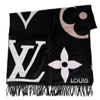 Louis Vuitton Scarf Echarpe the Ultimate Shawl Black Cashmere Wool Noir