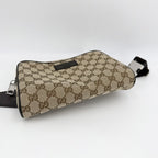 Gucci Waist Bag Pouch GG Canvas Leather Brown Silver — view 3