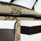 Gucci Waist Bag Pouch GG Canvas Leather Brown Silver — view 6