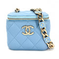 Chanel Shoulder Bag Quilted Mini Vanity Pouch Chain Crossbody CC Logo Lambskin