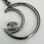 Chanel Necklace Moon Motif CC Logo Adjuster with Star Rhinestone 17k Silver — view 7