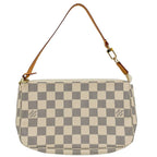 Louis Vuitton Handbag Pochette Accessoires Damier Azur Canvas White Gold