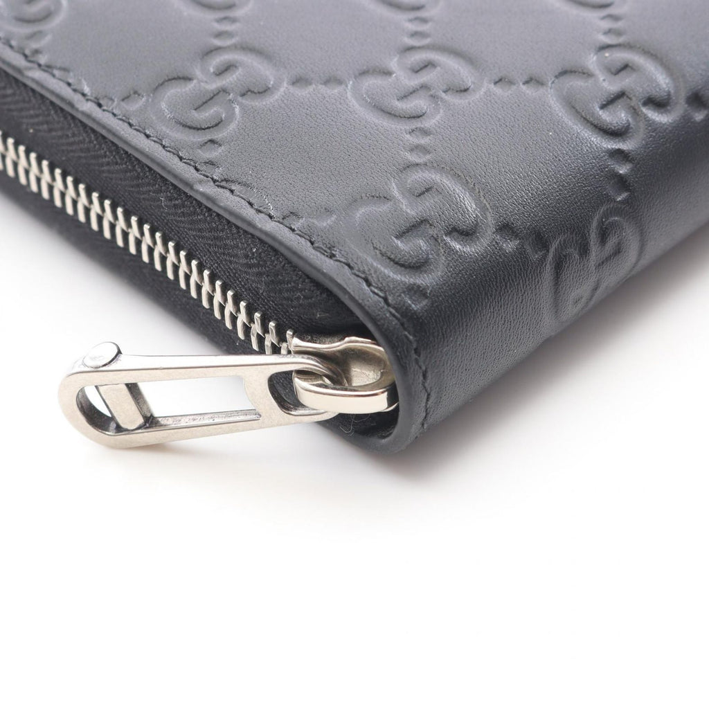 Gucci Round Wallet GG Emblem Black Leather — view 8