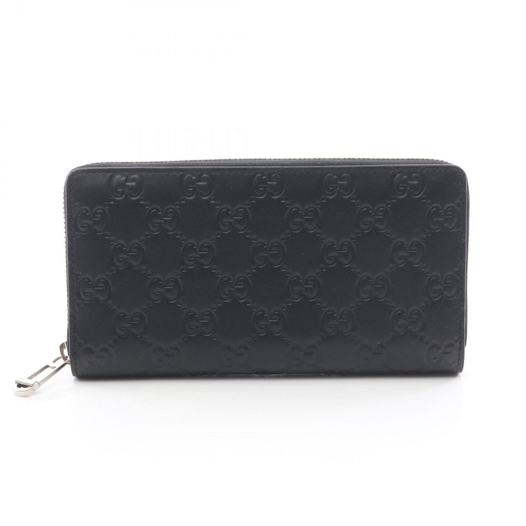 Gucci Round Wallet GG Emblem Black Leather