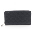 Gucci Round Wallet GG Emblem Black Leather