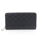 Gucci Round Wallet GG Emblem Black Leather