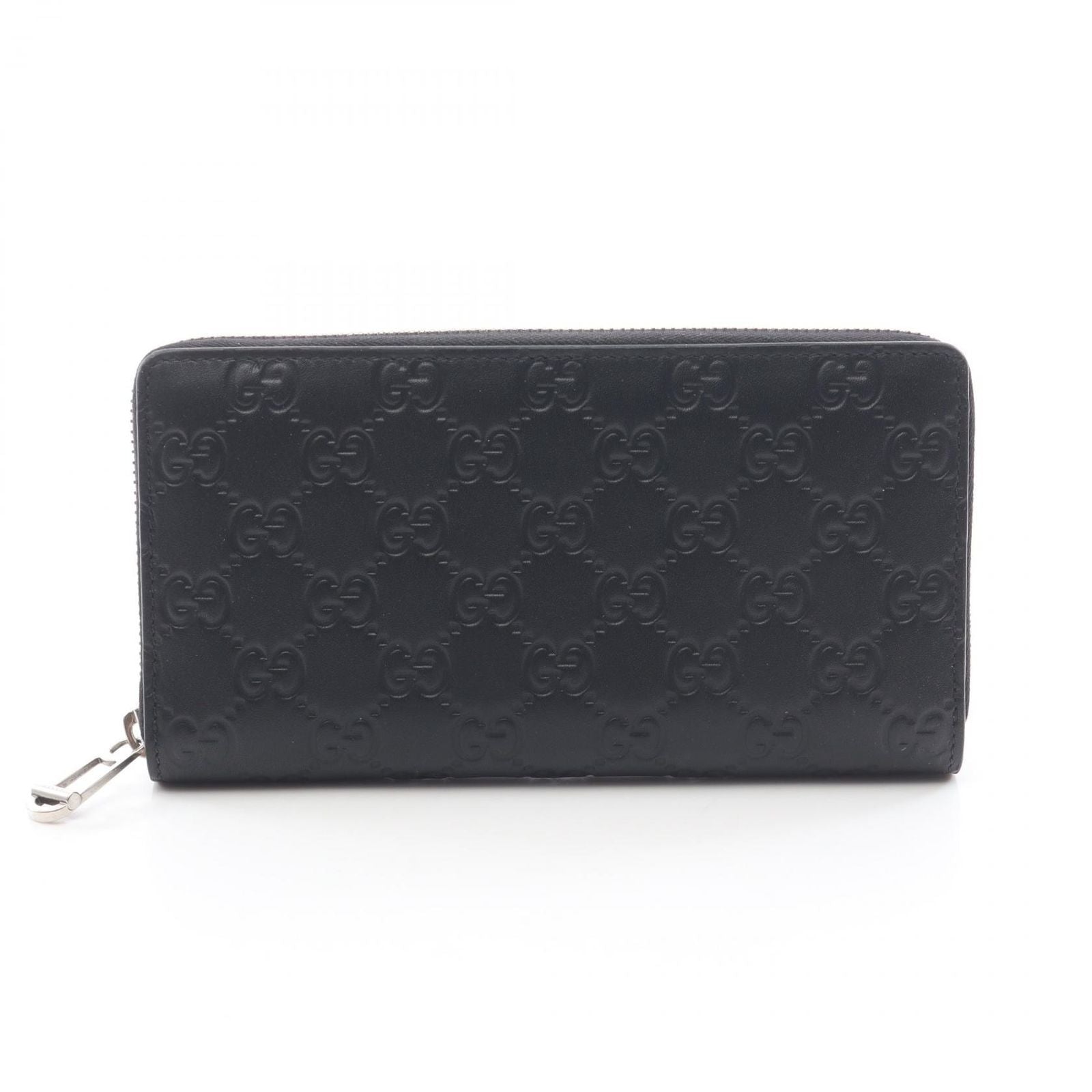 Gucci Round Wallet GG Emblem Black Leather
