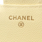 Chanel Trifold Wallet Classic Small Flap Pastel Yellow Caviar Leather Quilted — view 4