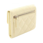Chanel Trifold Wallet Classic Small Flap Pastel Yellow Caviar Leather Quilted — view 2