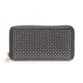 Chanel Round Wallet CC Logo Studs Black Leather