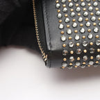 Chanel Round Wallet CC Logo Studs Black Leather — view 8