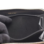 Chanel Round Wallet CC Logo Studs Black Leather — view 6