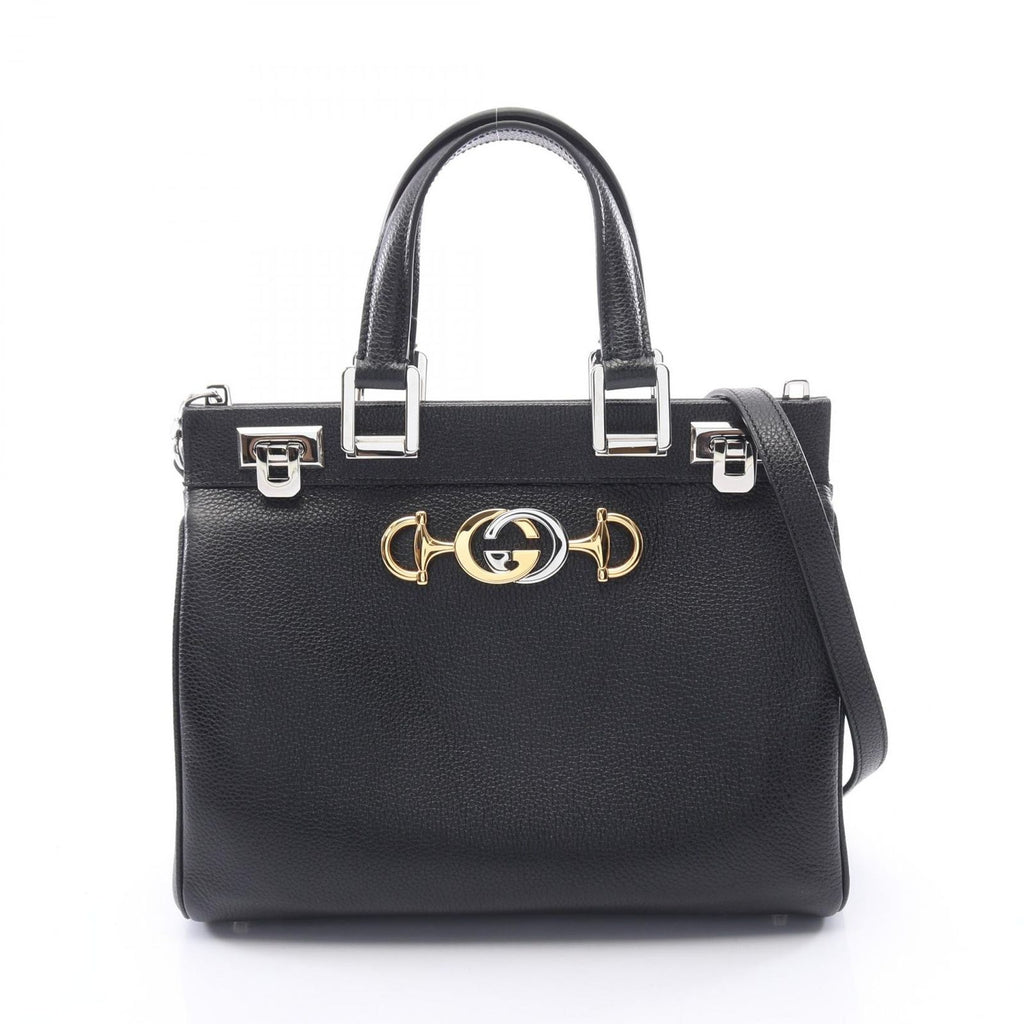 Gucci Handbag Zumi Small 2-Way Top Handle Bag Black Leather