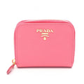 Prada Coin Case Saffiano Metal Zip Around 1 268 Pink Leather