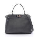 Fendi Handbag Peekaboo Regular Selleria 2-Way Charcoal Gray Leather