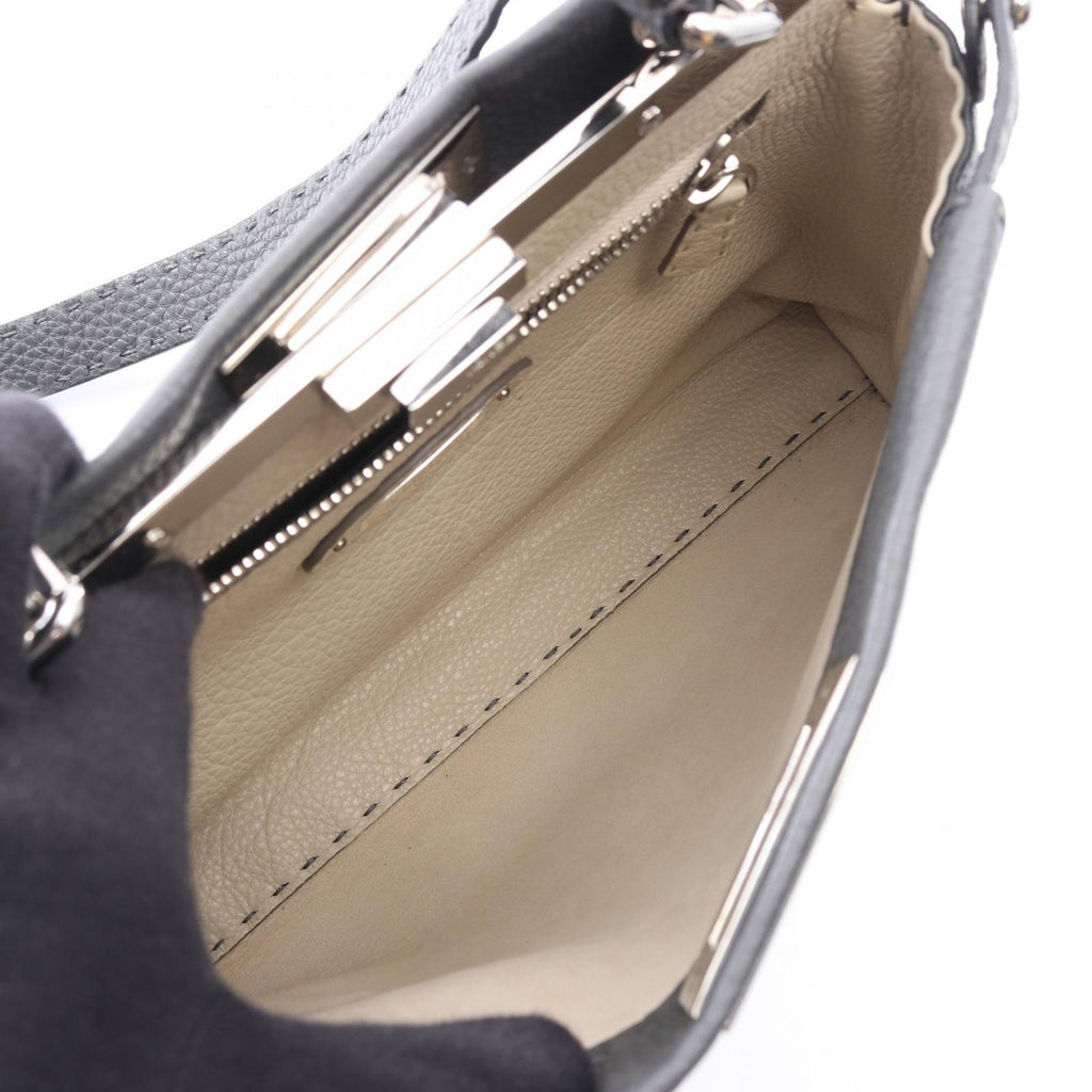 Fendi Handbag Peekaboo Regular Selleria 2-Way Charcoal Gray Leather — view 3