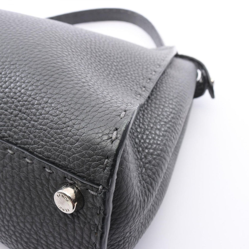 Fendi Handbag Peekaboo Regular Selleria 2-Way Charcoal Gray Leather — view 5