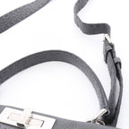 Fendi Handbag Peekaboo Regular Selleria 2-Way Charcoal Gray Leather — view 8