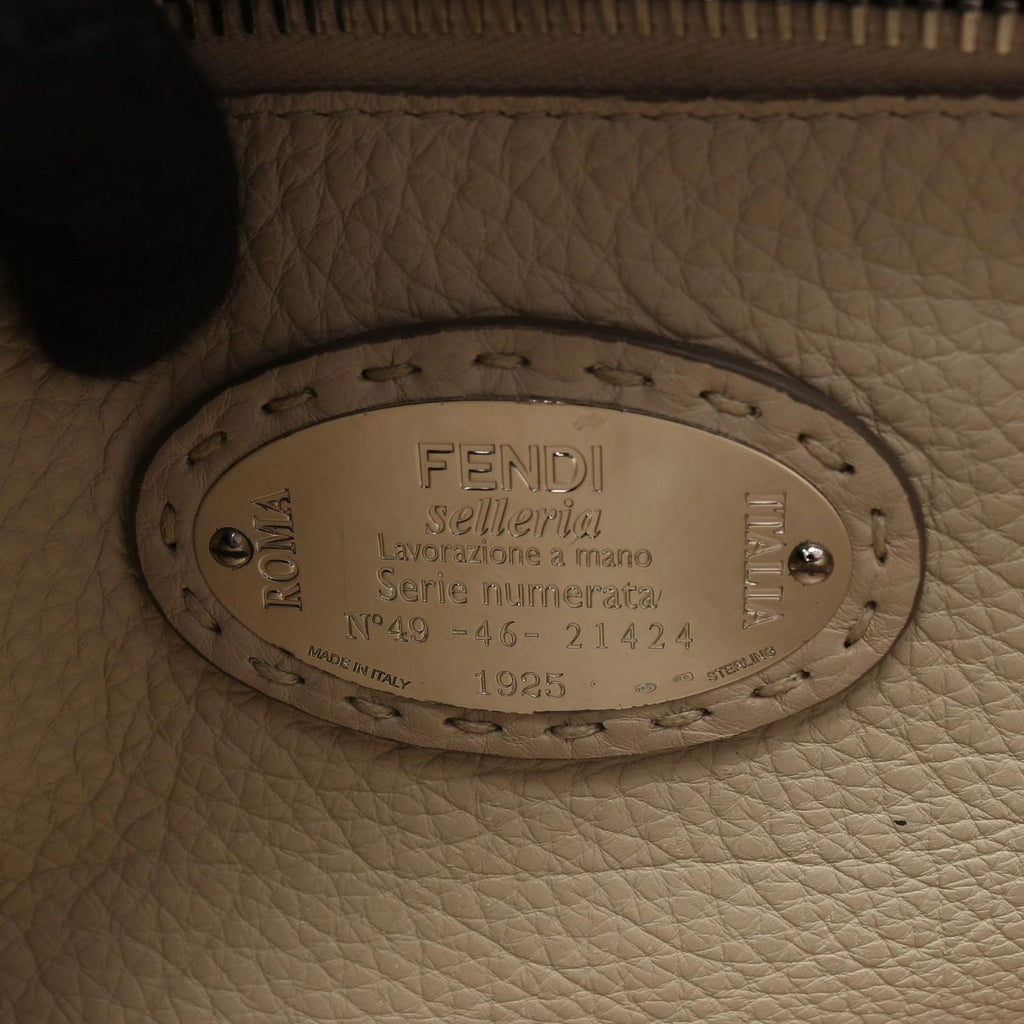 Fendi Handbag Peekaboo Regular Selleria 2-Way Charcoal Gray Leather — view 4