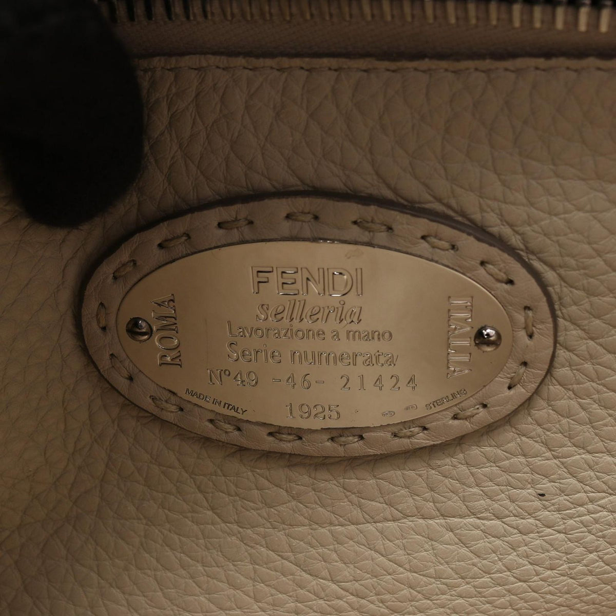 Fendi Handbag Peekaboo Regular Selleria 2-Way Charcoal Gray Leather — view 4