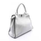 Fendi Handbag Peekaboo Regular Selleria 2-Way Silver Leather — view 2