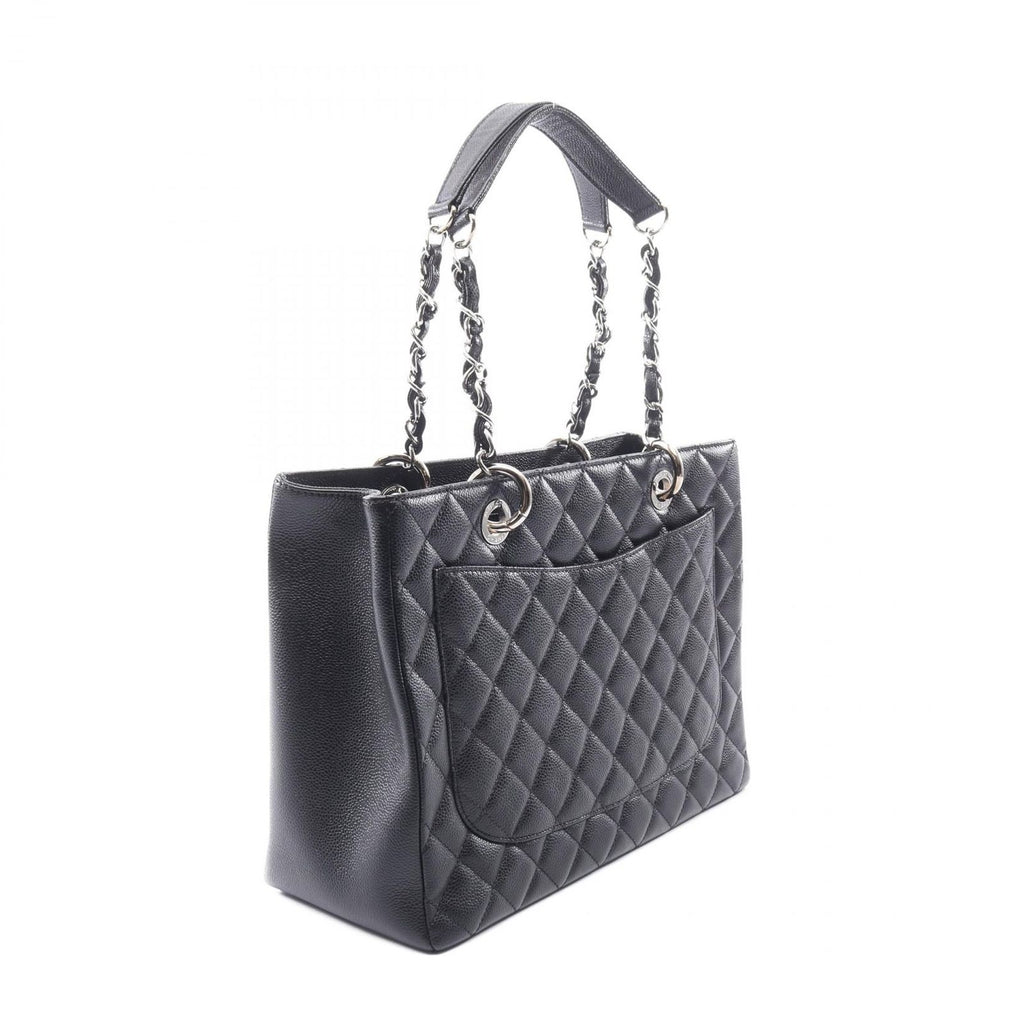 Chanel Tote Quilted Grand Shopping GST Black Caviar Leather Chain — view 2