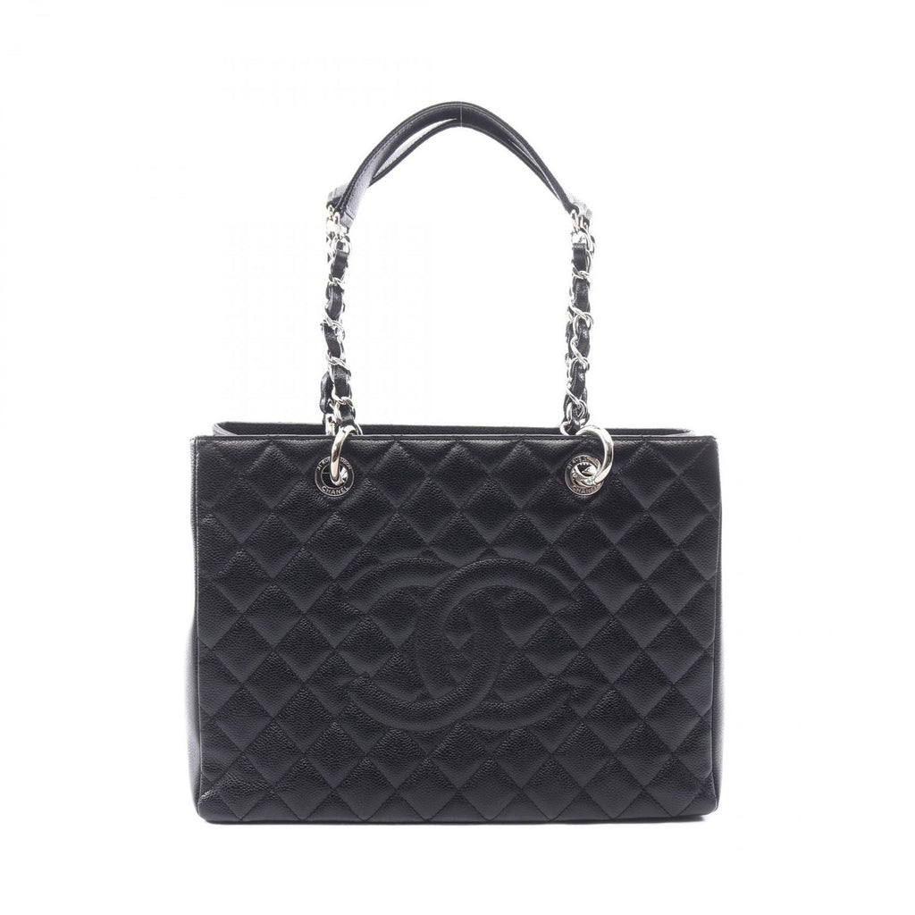 Chanel Tote Quilted Grand Shopping GST Black Caviar Leather Chain