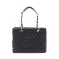 Chanel Tote Quilted Grand Shopping GST Black Caviar Leather Chain