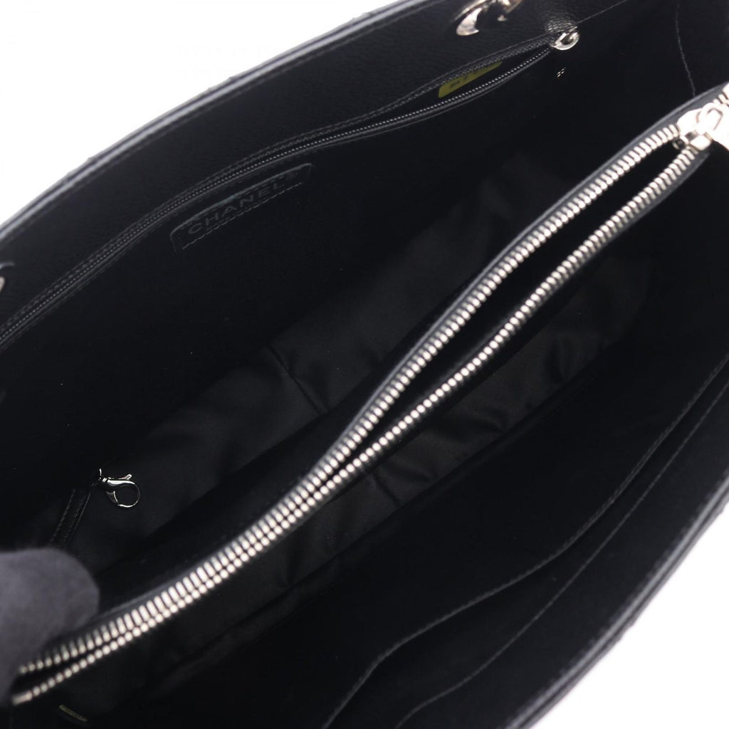 Chanel Tote Quilted Grand Shopping GST Black Caviar Leather Chain — view 3