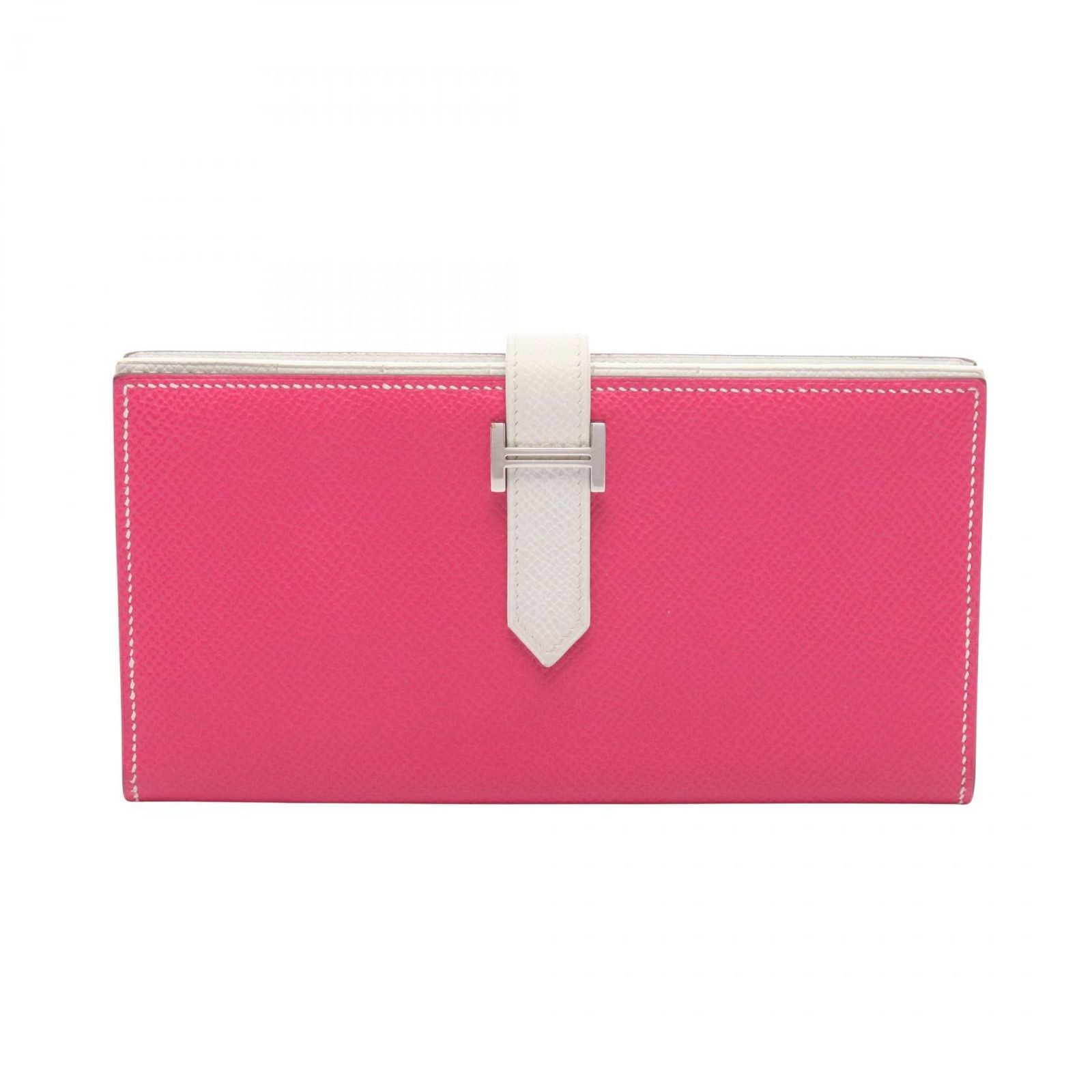 Hermes Bifold Wallet Bearn Souffle Rosetillian White