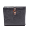 Gucci Bifold Wallet Bamboo Black Leather Hook