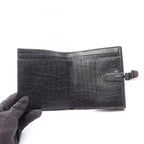 Gucci Bifold Wallet Bamboo Black Leather Hook — view 3