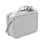 Chanel Shoulder Bag CC Figurine Small Vanity Silver Caviar Leather CC Quilted — view 2