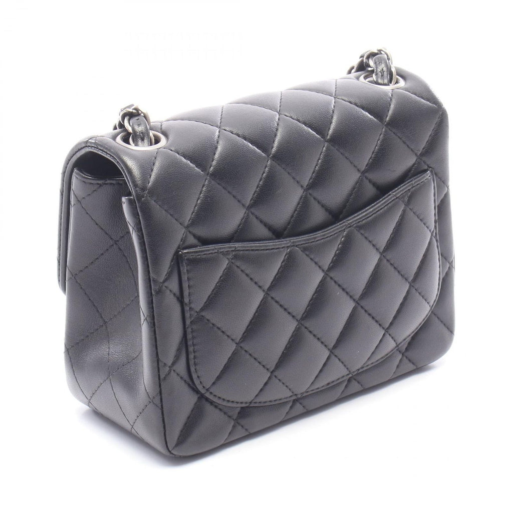 Chanel Shoulder Bag Mini Quilted Black Lambskin Chain — view 2