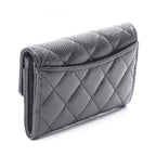Chanel Card Case Quilted Black Caviar Leather — view 2