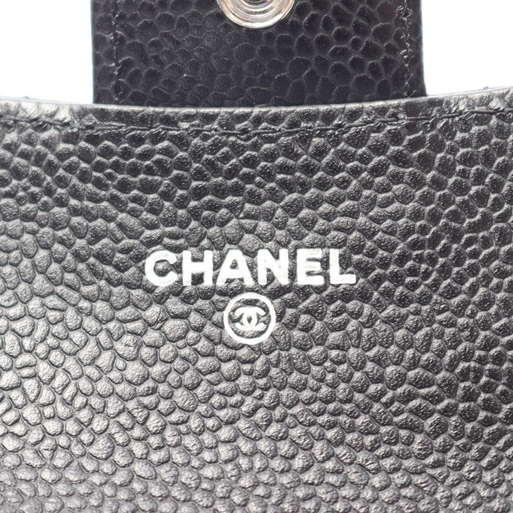 Chanel Card Case Quilted Black Caviar Leather — view 4