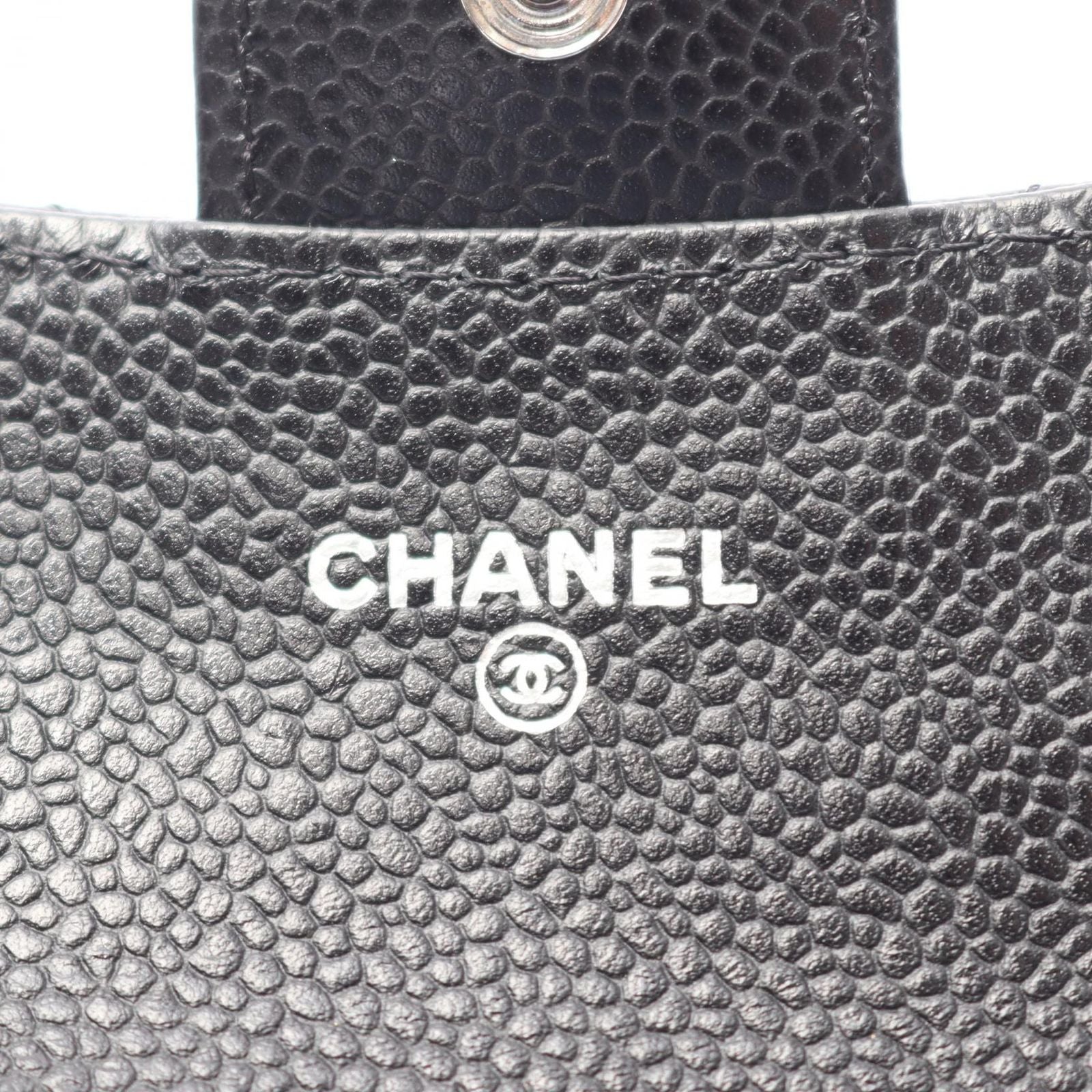 Chanel Card Case Quilted Black Caviar Leather — view 4