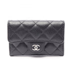 Chanel Card Case Quilted Black Caviar Leather