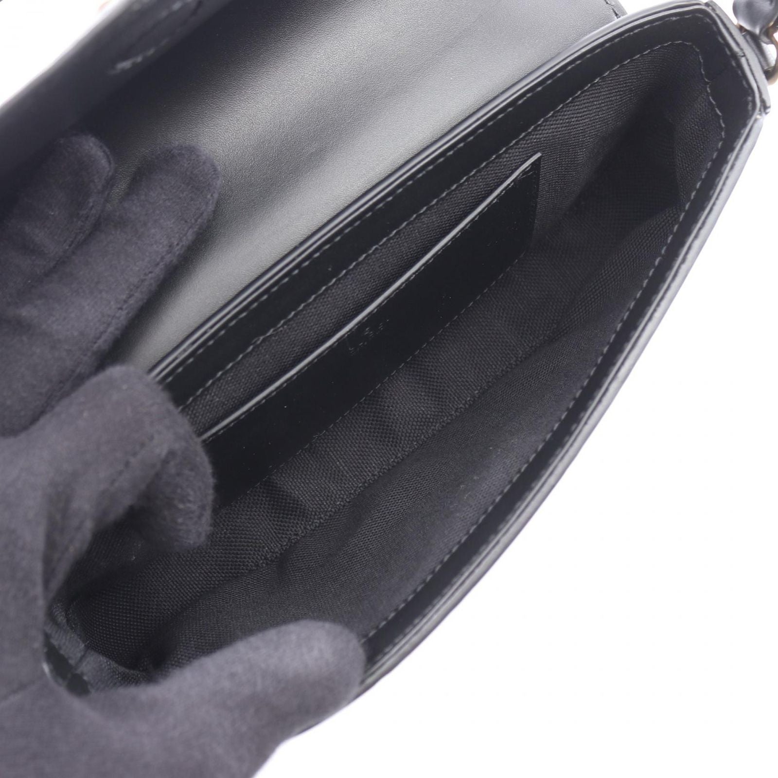 Gucci Shoulder Bag GG Super Mini Black Leather — view 3